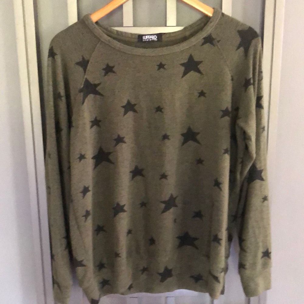 Buffalo by David, Bitton￼ Olive green Star sweatshirt size S ￼